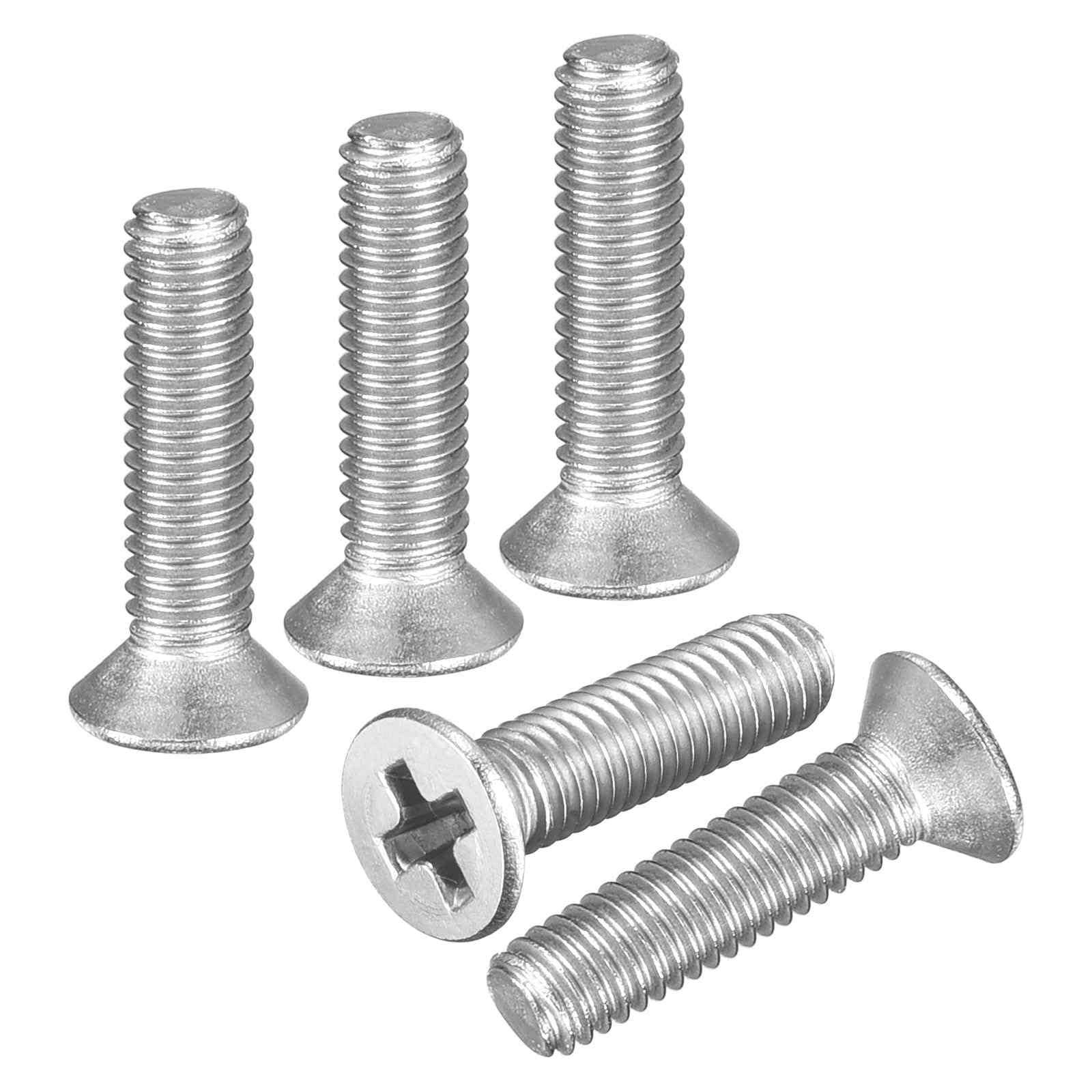 DTGN M2.5-0.45x10 Flat Head Machine Screws - 50PCS - Good for Electronics and Machinery - 304 Stainless Steel Phillips Countersunk Micro Metric Machine Screw Bolts- Silver — image 1