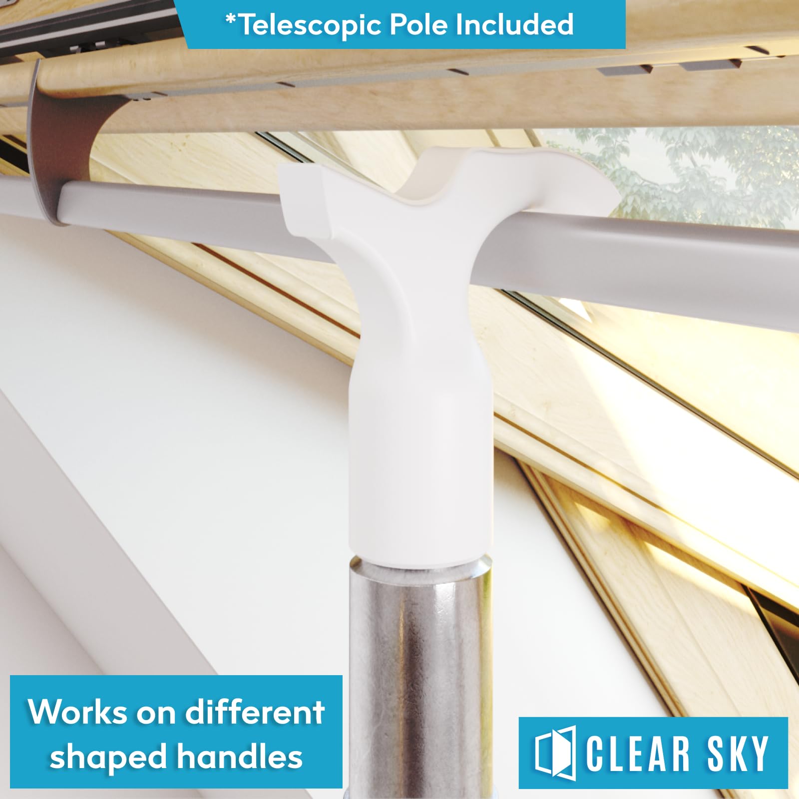 Clear Sky Telescopic Window Opener Pole, White - Image 4