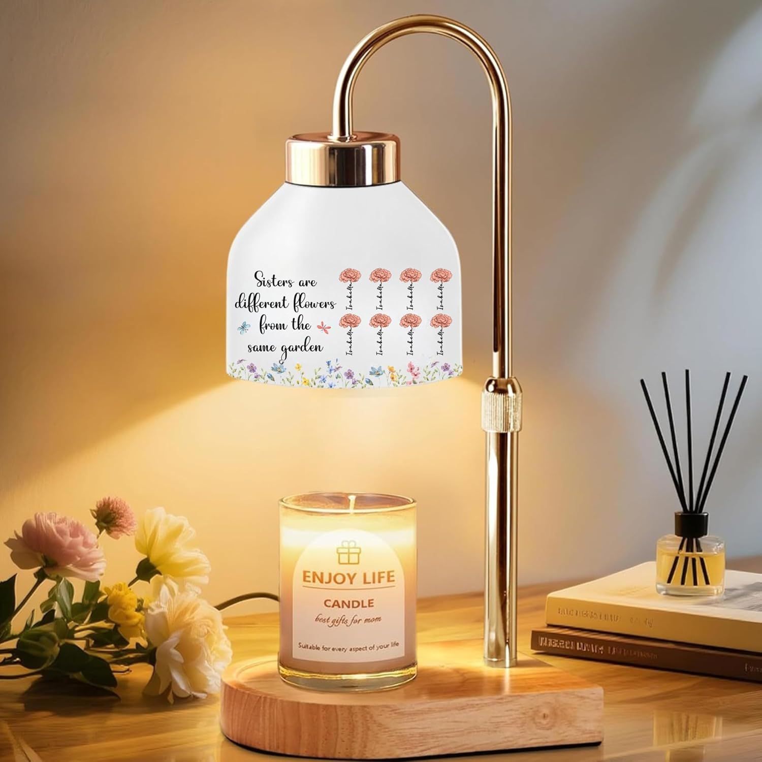 Wrappiness Personalized Candle Warmer Lamp for Sisters - Candle Wax Melt Warmer for Home Decor - Christmas Birthday Gifts for Besties, Siblings