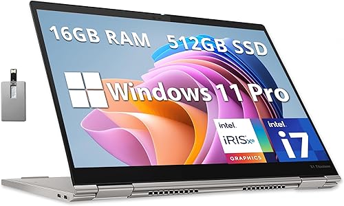 Lenovo Thinkpad X1 Yoga 13.5" 2 en 1 2K Touch Business Laptop, Intel Core i7-1160G7, 16GB RAM, 512GB SSD, teclado retroiluminado, lector de huellas