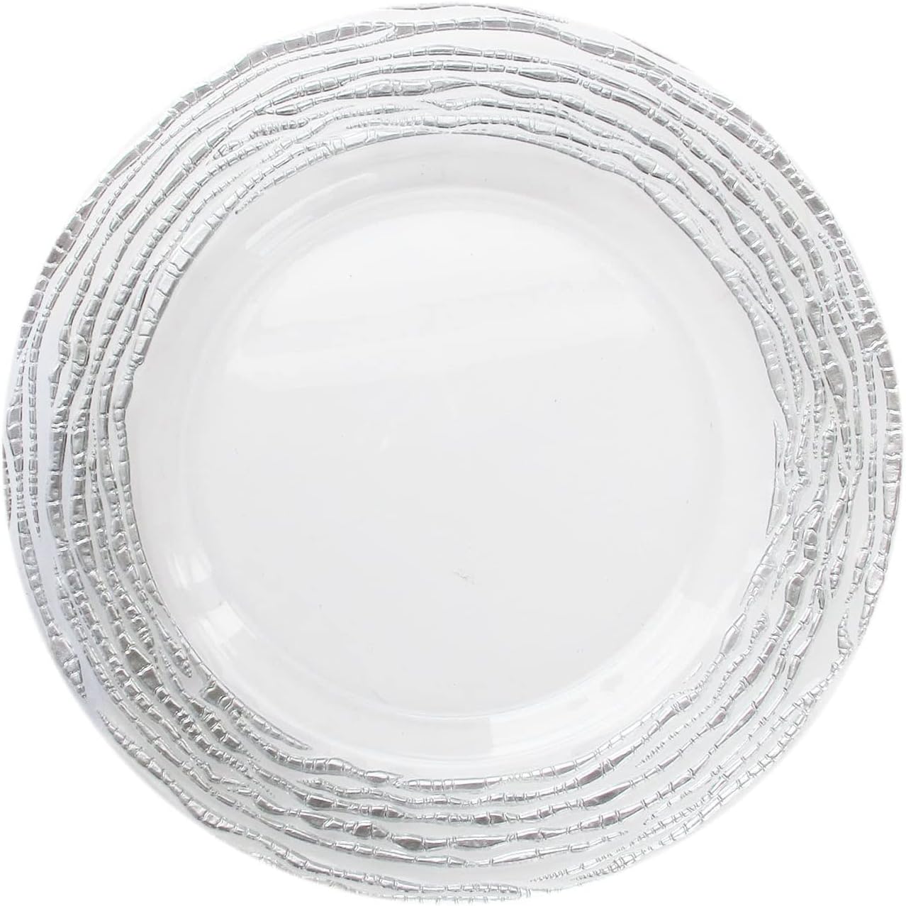  | ChargeIt by Jay Charge It by Jay Arizona Charger 13” Decorative Glass Service Plate for Home, Silver: Charger Plates