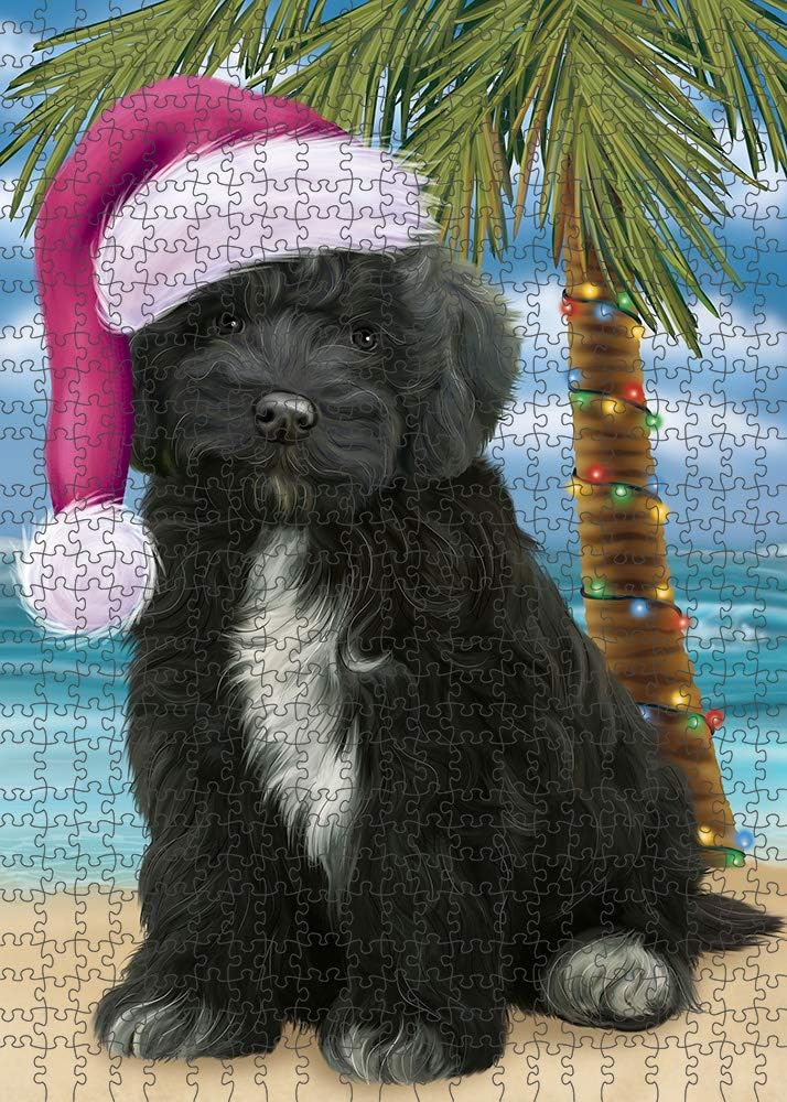 Christmas Summertime Beach Cockapoo Dog Jigsaw Puzzle for Adults - Animal Printed Interlocking Puzzle Game Artwork - Gift for Dog Lover's -1000 Pcs 29.5"x19.7", PZLE63250