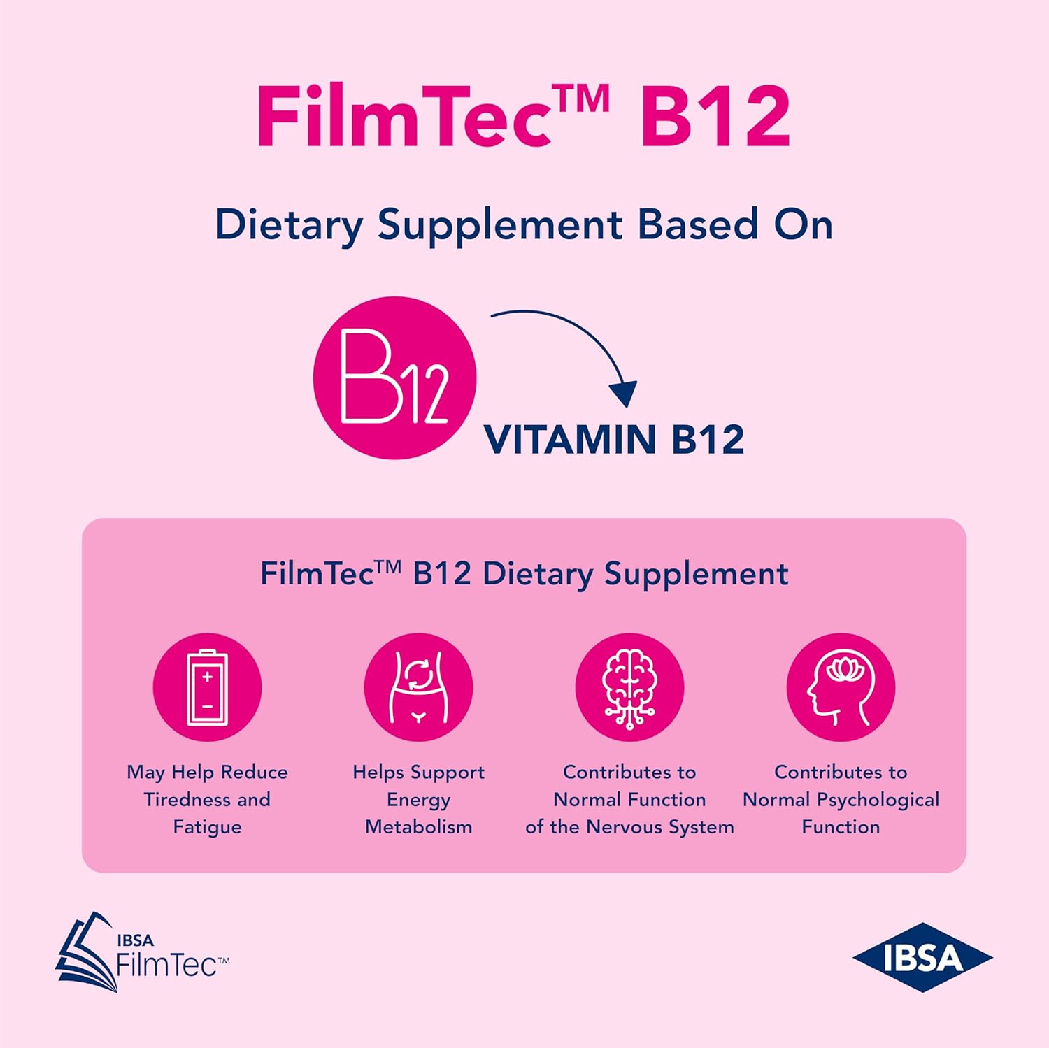 Ibsa FilmTec B12 - Dietary Supplement – 500 mcg Vitamin B12-30 Oral Dissolving Films for Immediate Release and Tolerability - Gluten-Free, Lactose-Free, Sugar-Free, Non-GMO - Image 4