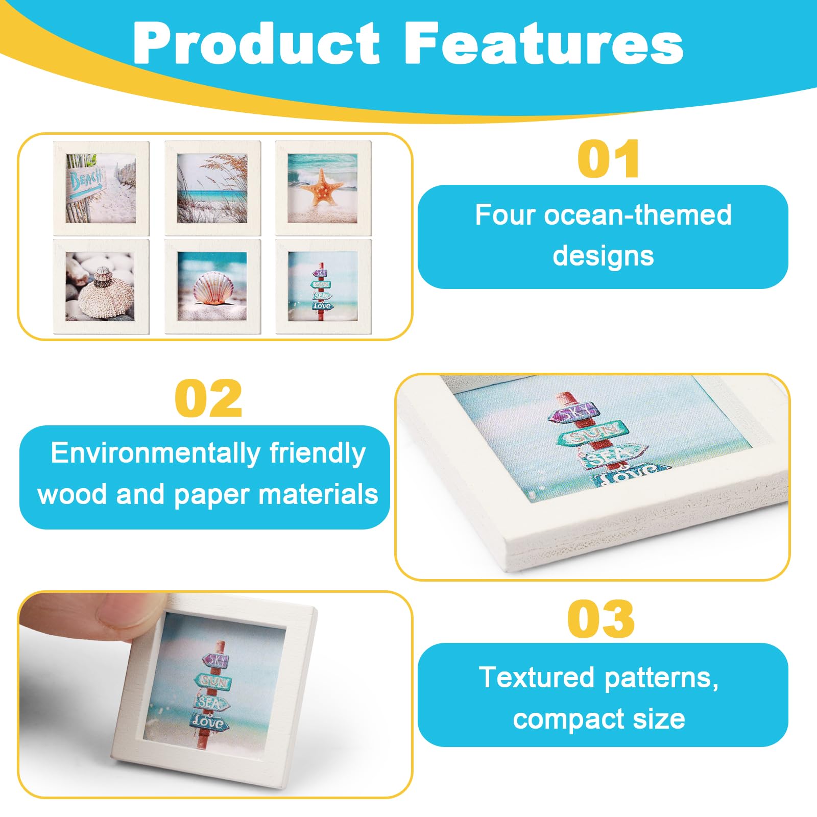 WENXINWIN 4PCS Miniature Landscape Wall Art for Dollhouses, Cute Scene Decorations - Image 4