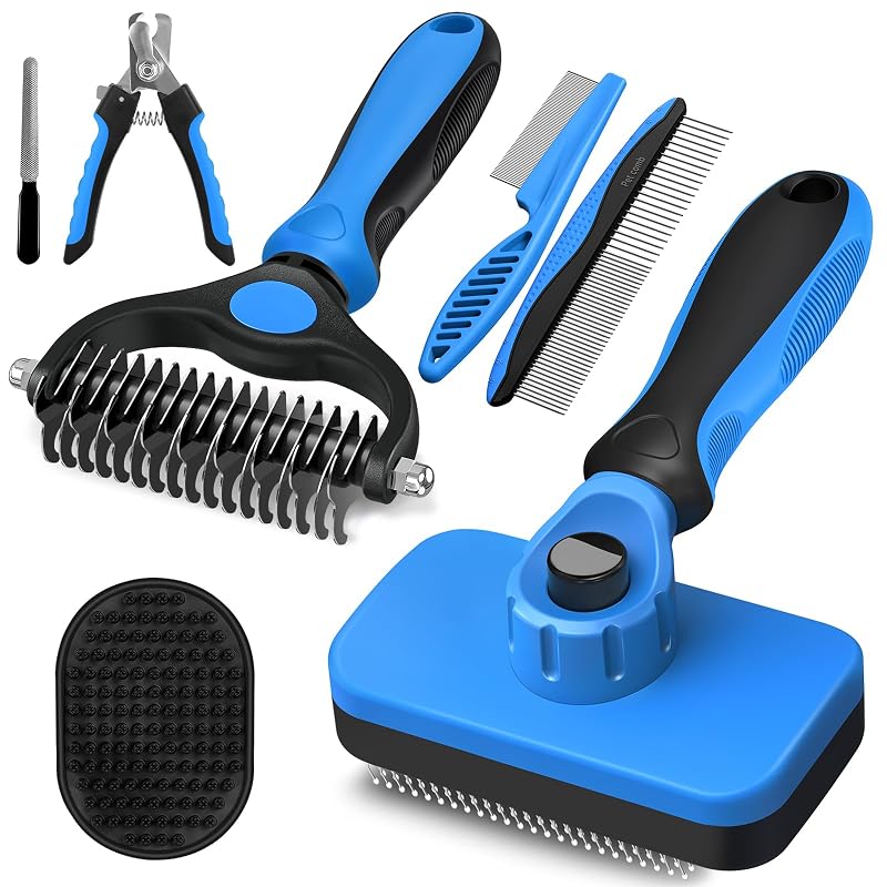Kit de Higiene e Tosa para Cães e Gatos Augwind 7 em 1 Deep Blue