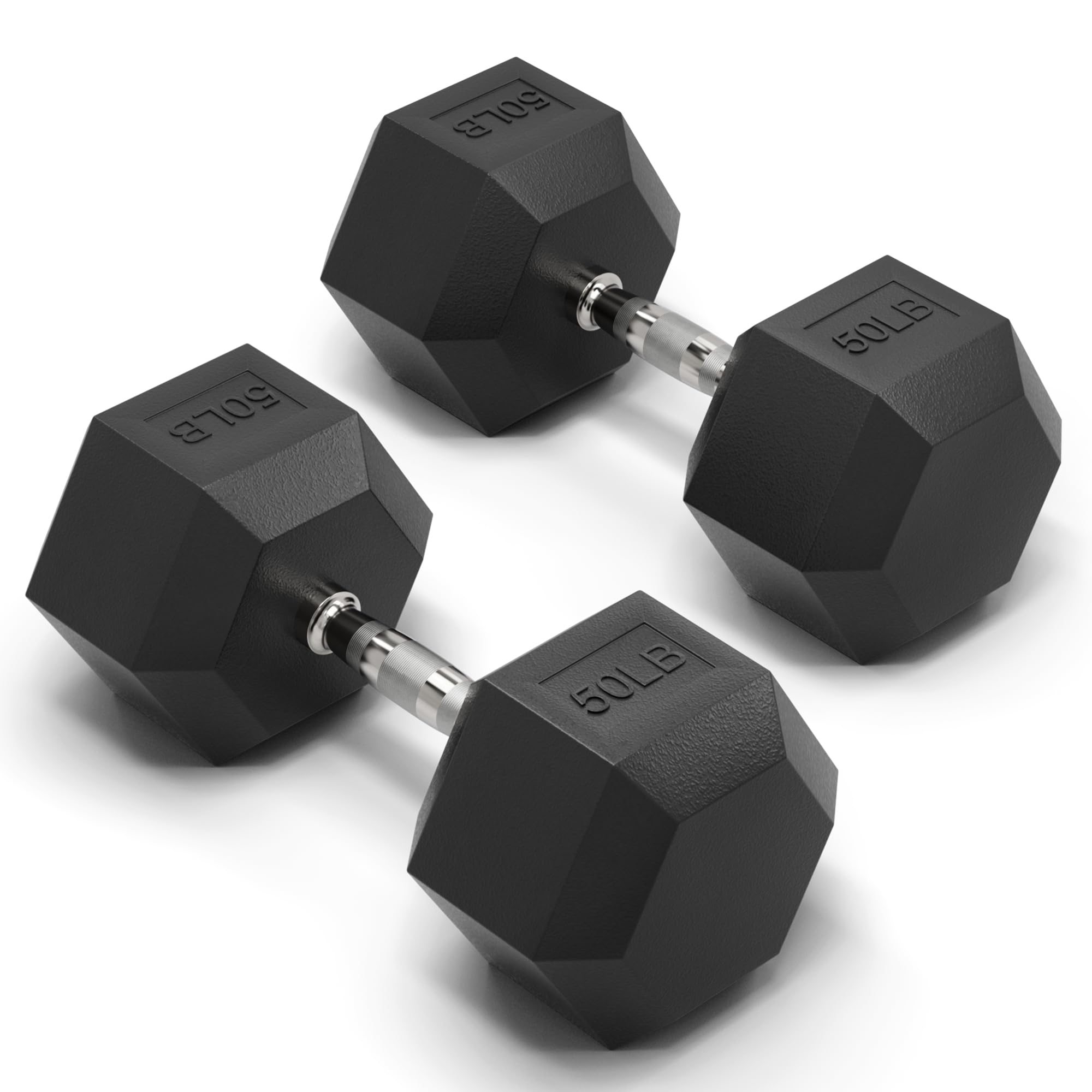 Mikolo Dumbbell Sets with Rack, Rubber Hex Dumbbells, Multiple Choices in 160/200/380/450/550LB, Hand Weights with Chrome Handle for Strength Training