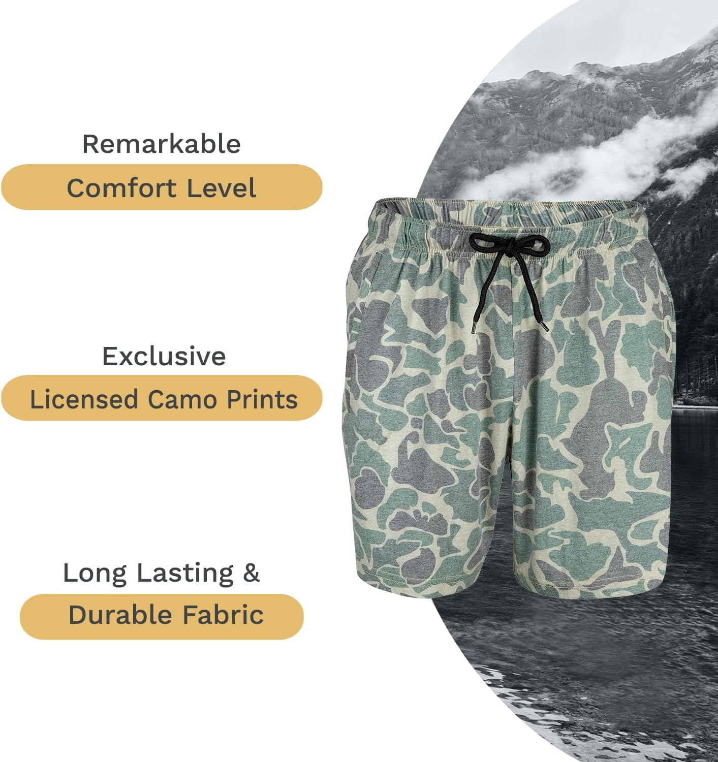 Men's Athletic Camo Shorts – Lightweight, Breathable Gym Shorts with Zip Pockets for Active Comfort