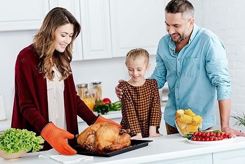 Miniatura 78 de KITCHEN PERFECTION Guantes de silicona XL para horno ahumador - Guantes de barbacoa extremadamente resistentes al calor - Maneja comida caliente