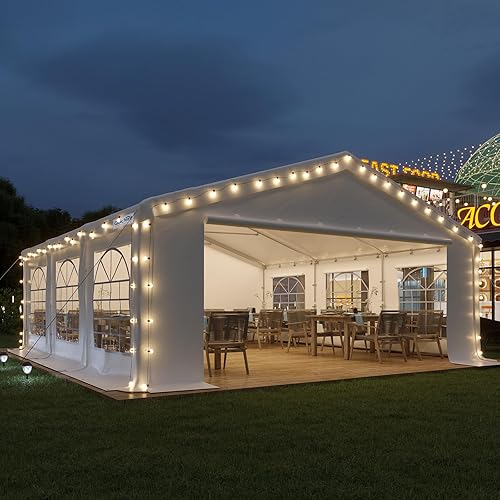 Miniatura 4 de Quictent Tienda de campaña de fiesta de 20 x 20 pulgadas, resistente de PVC, ignífugo, para exteriores, carpa comercial, carpa de boda, refugio de