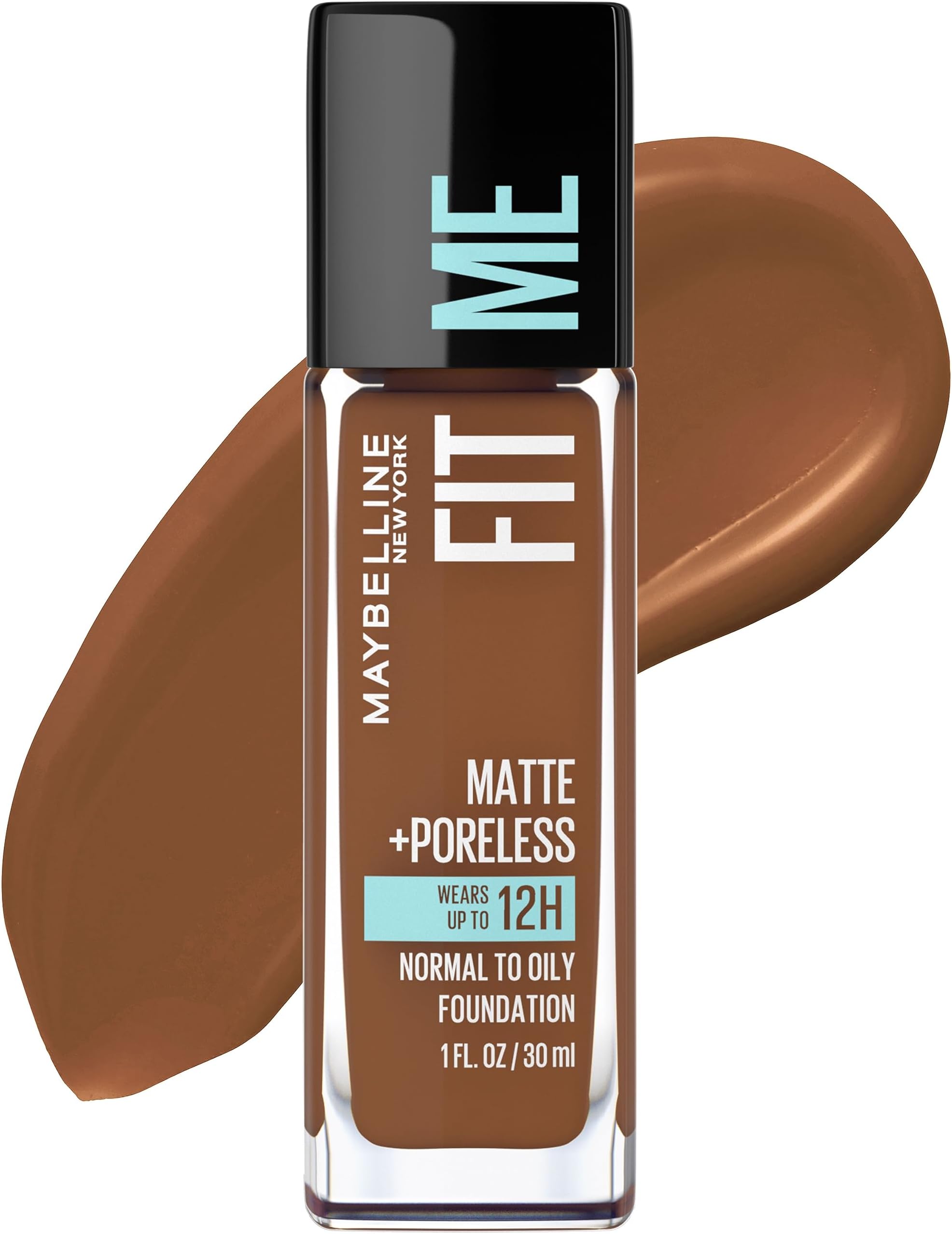 Maybelline Fit Me Matte + Poreless Liquid Oil-Free Foundation Makeup, Deep Golden, 1 Count (Packaging May Vary)