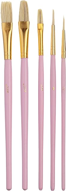 KitchenCraft Sweetly Does It Cake Decorating Brushes, Pink, Set of 5
