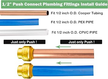 WHK 12 Pack 1/2 Pex Plug End Cap Push-Fit Fittings