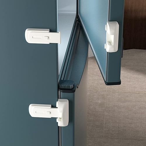 Paquete de 2 cerraduras para nevera a prueba de niños, pestillo de puerta para refrigerador y congelador para mantener cerrado, cerradura de puerta