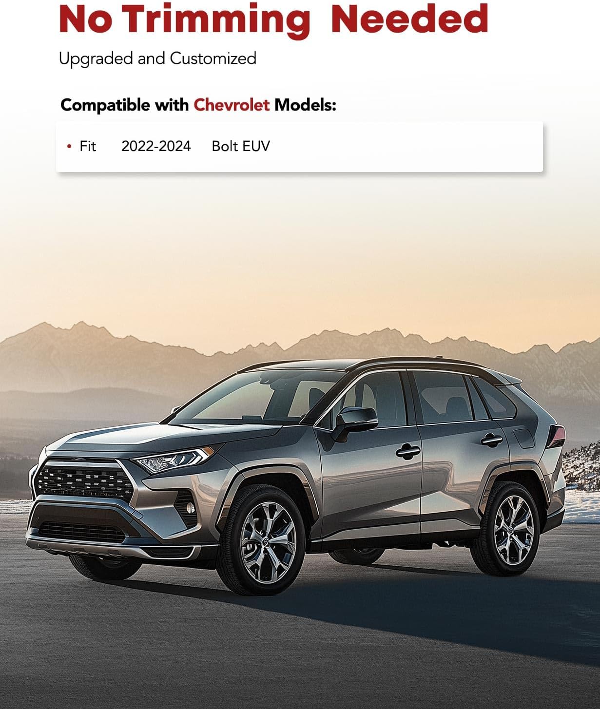 YHTAUTO Floor Mats Compatible with Chevrolet Bolt EUV 2022-2024, TPE All Weather Car Mats Waterproof Anti-Slip Odorless Floor Liner, Interior Accessories, 1st Row, Set of 2 - Image 2