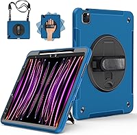 Vista 10 de Miesherk Funda para iPad Pro de 12.9 pulgadas 6ª/5ª/4ª generación, grado militar resistente a prueba de golpes funda para iPad Pro 12.9 - soporte