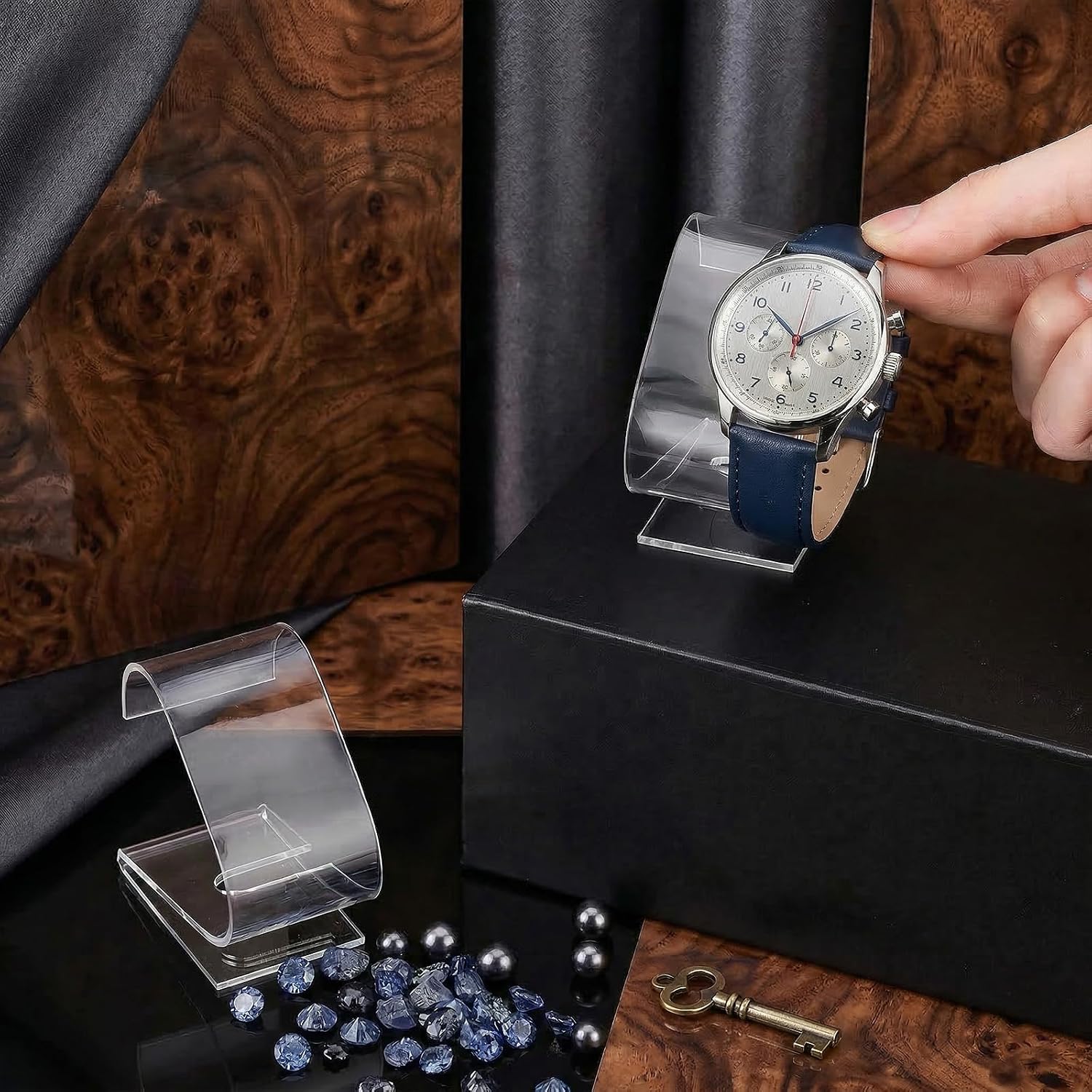 3Pcs Watch Display Plastic, Clear Plastic Watch Organizer for Display image 5