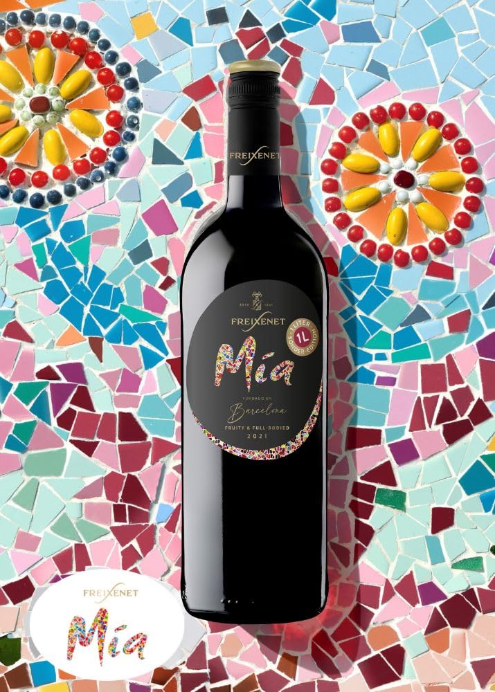 Freixenet Mia Tinto Rotwein halbtrocken (6 x 1 l) – Spanischer Rotwein mit fruchtigen Aromen von Beeren & Kirschen – Vollmundig & geschmeidig – Ideal zu Tapas, Pasta & Käse