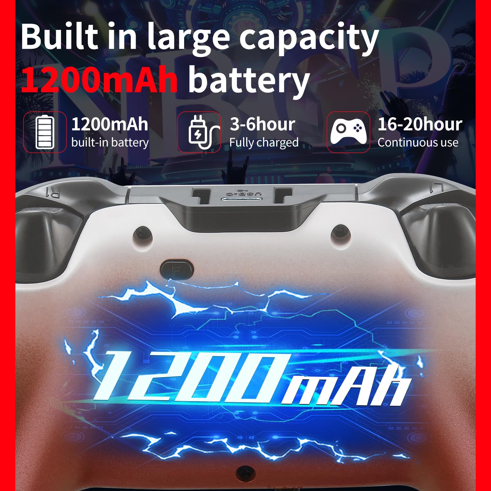 NBCP-Game controller für PS4, kabellos, playstation 4 controller, Controlador Inalámbrico PS4, 1200 mAh Akku/Doppelmotoren/6-Achsen-Gyro/3,5 mm Audiobuchse/Hall Effekt-Sensor (Gold)