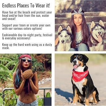 65 Pack Solid Polyester Bandanas - Wholesale Lot