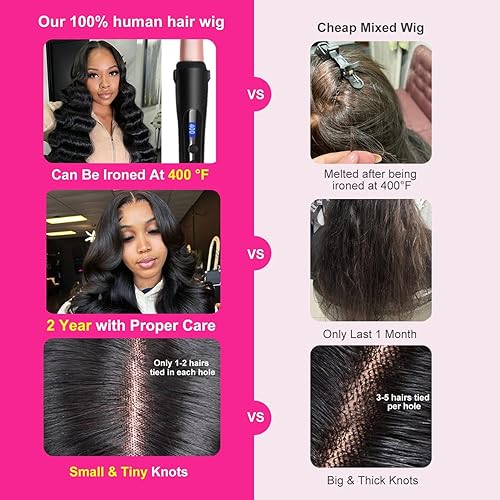 Miniatura 3 de ITODAY Pelucas de cabello humano lacio con encaje frontal de 13 x 4, sin pegamento, cabello humano con encaje frontal HD de 13 x 4, para mujeres