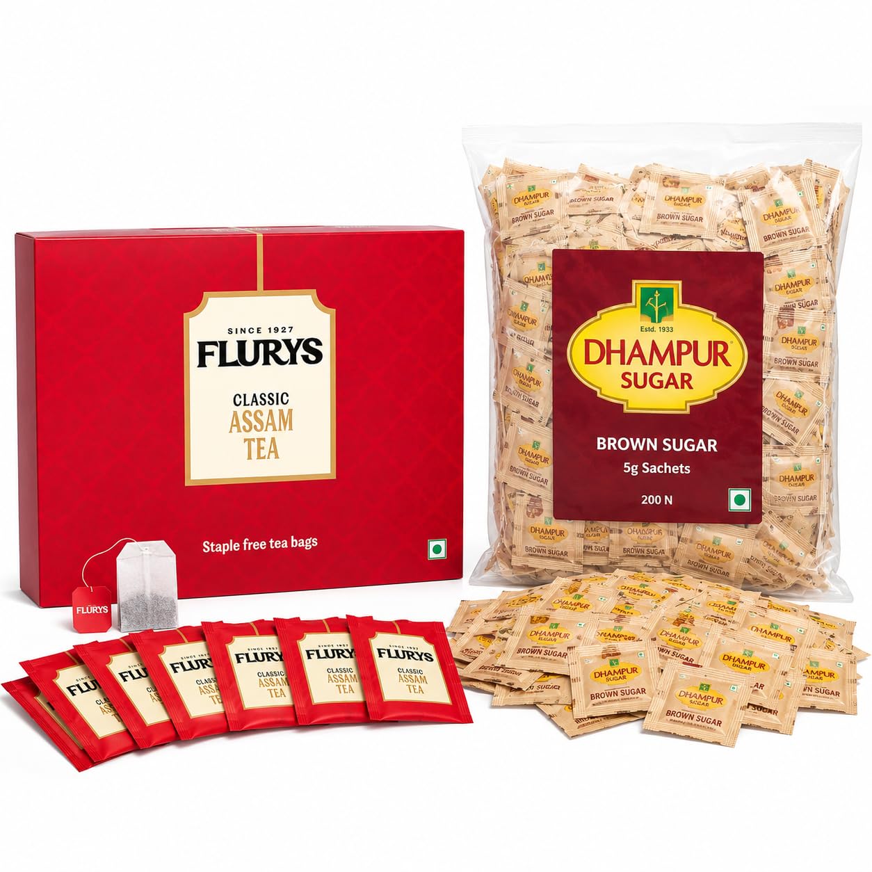 Assam Tea Bags 100 Count with Brown Sugar Sachets 5g x 200 Pcs Combo Pack | Tea & Sugar Single Serve Kit for Office, Hotel, Travel, Pantry, Events & Hospitality-image-18