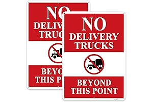 2-Pack No Delivery Trucks Beyond This Point Signs