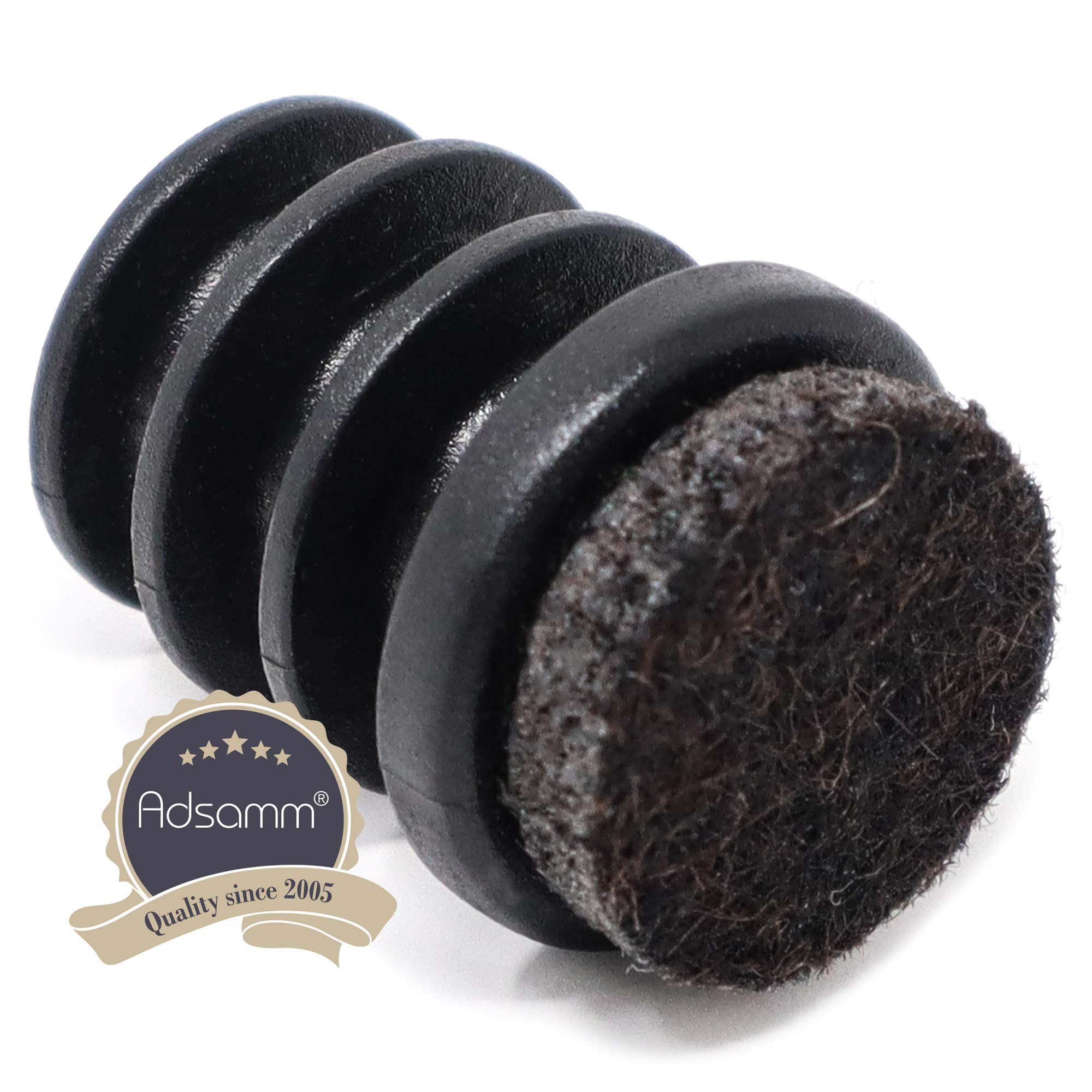 Adsamm INS-R-F-BL-20-100 100 Tapones de láminas con Fieltro, Negro, Ø 20 mm