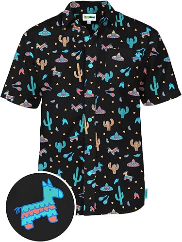 Miniatura 7 de Tipsy Elves - Camisas hawaianas para hombre, informales, de verano, para la playa, tela elástica con ajuste moderno