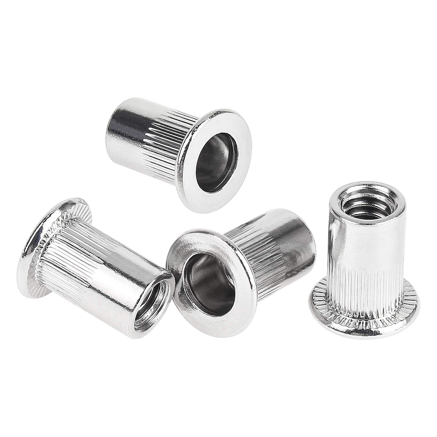 Juego de tuercas de remache de acero inoxidable (150 unidades, 1/4"-20 mm)