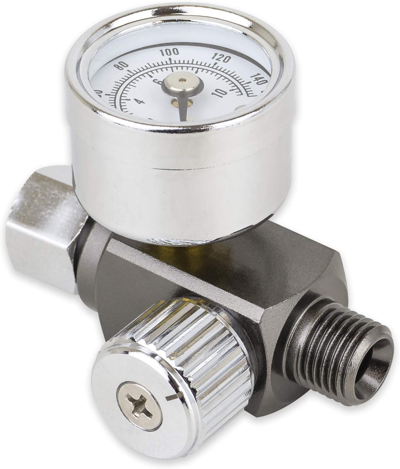 Tool Guy Republic Air Adjusting Regulator Valve with Pressure Gauge for Spray Guns and Air Tools (1/4 NPS)