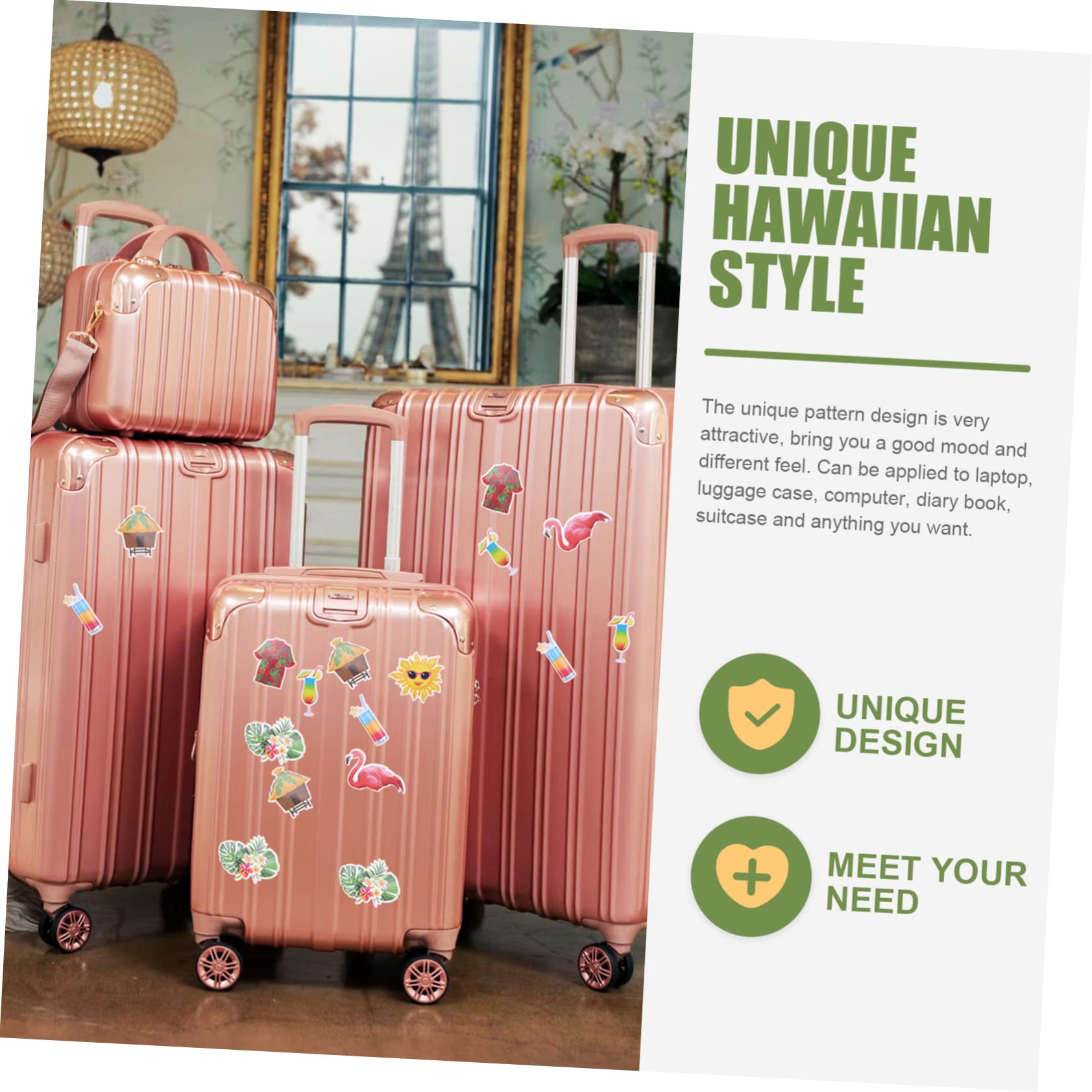 400piezas Stickers De Scrapbooking Estilo Hawaii Para Decorar Diarios y Tazas Calcomanías Impermeables Para Manualidades y Estación De Trabajo