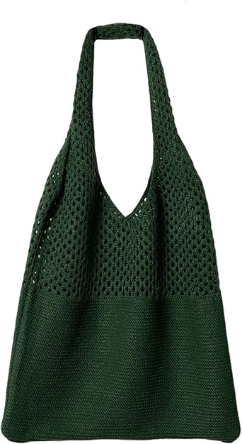 Crochet Tote Bag Fairycore Bohemian Bag for Women Girls Fairy Grunge Aesthetic Tote Bag Shoulder Bag