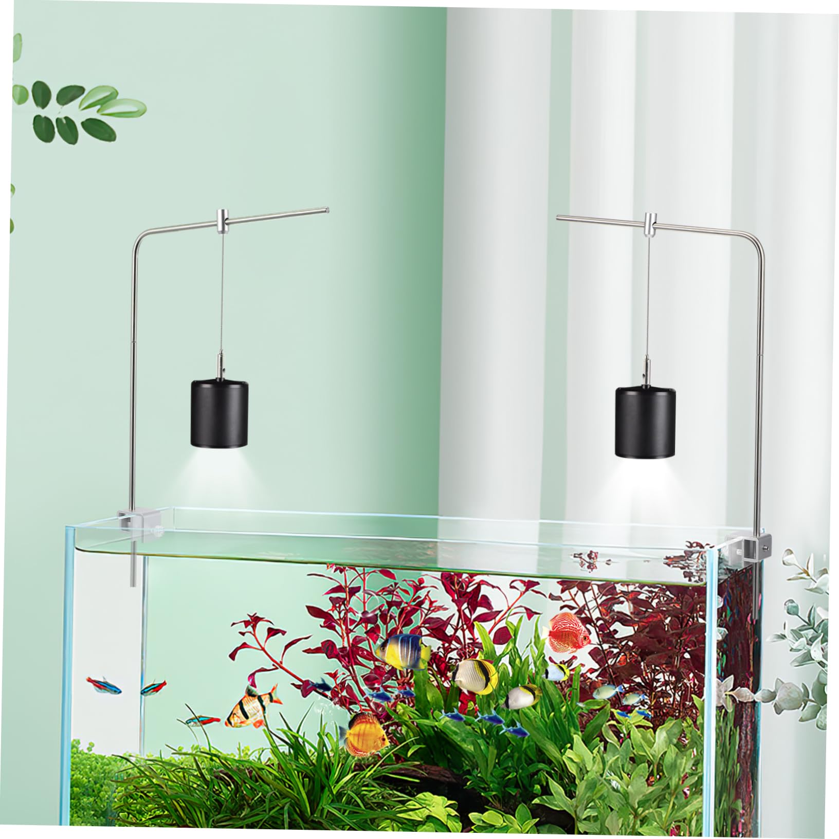 Aquarium Lampenhalterung aus Aluminiumlegierung, Silber, Verstellbar