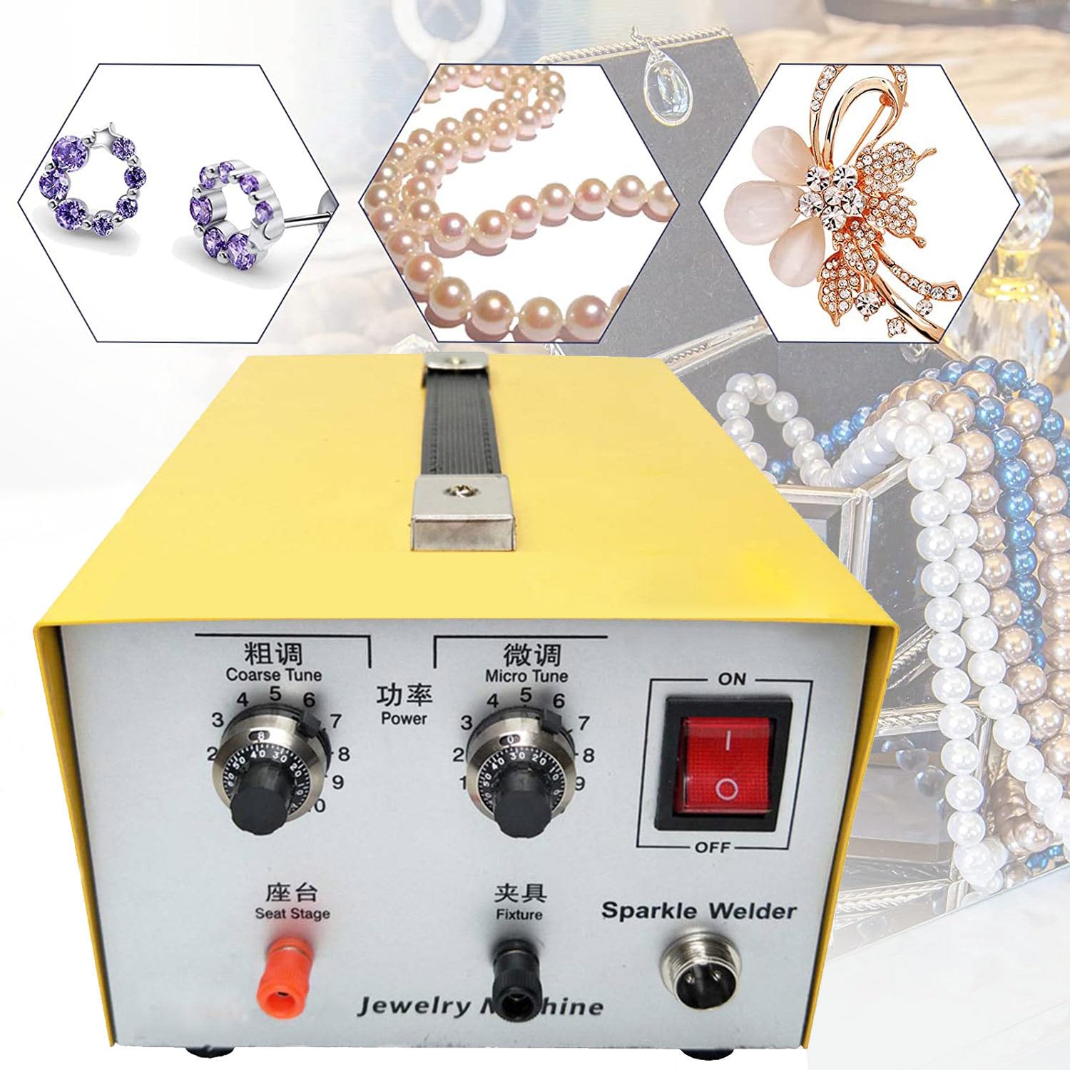 Zgrzewarka punktowa do biżuterii, 30A/80A Ulse Sparkle Zgrzewarka punktowa Przenośna zgrzewarka punktowa z pedałem nożnym do biżuterii Złoto Srebro Platyna 30A-220V