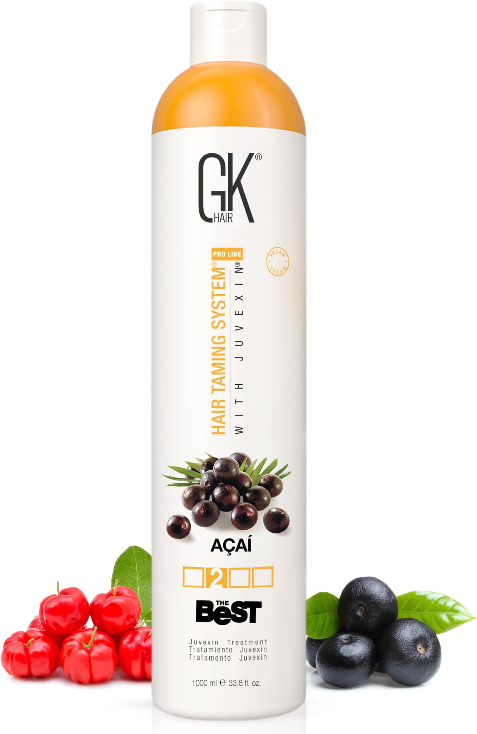 - Global Keratin The Best ACAI (33.8 Fl Oz/1000ml) Smoothing Keratin Hair Treatment - Professional Brazilian Complex Blowout Straightening For Silky Smooth & Frizz Free Hair