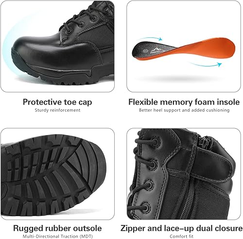 Miniatura 3 de NORTIV 8 - Botas tácticas de trabajo tipo militar para hombre, para senderismo, motociclismo, combate