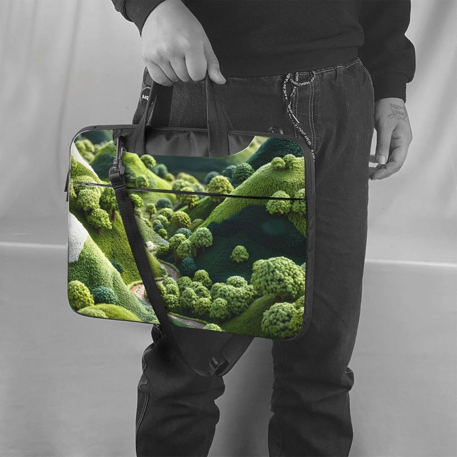 Laptop Bag with Unique Yarn Valley Pattern Light and Easy To Carry for Business Trips Work and Study image 2