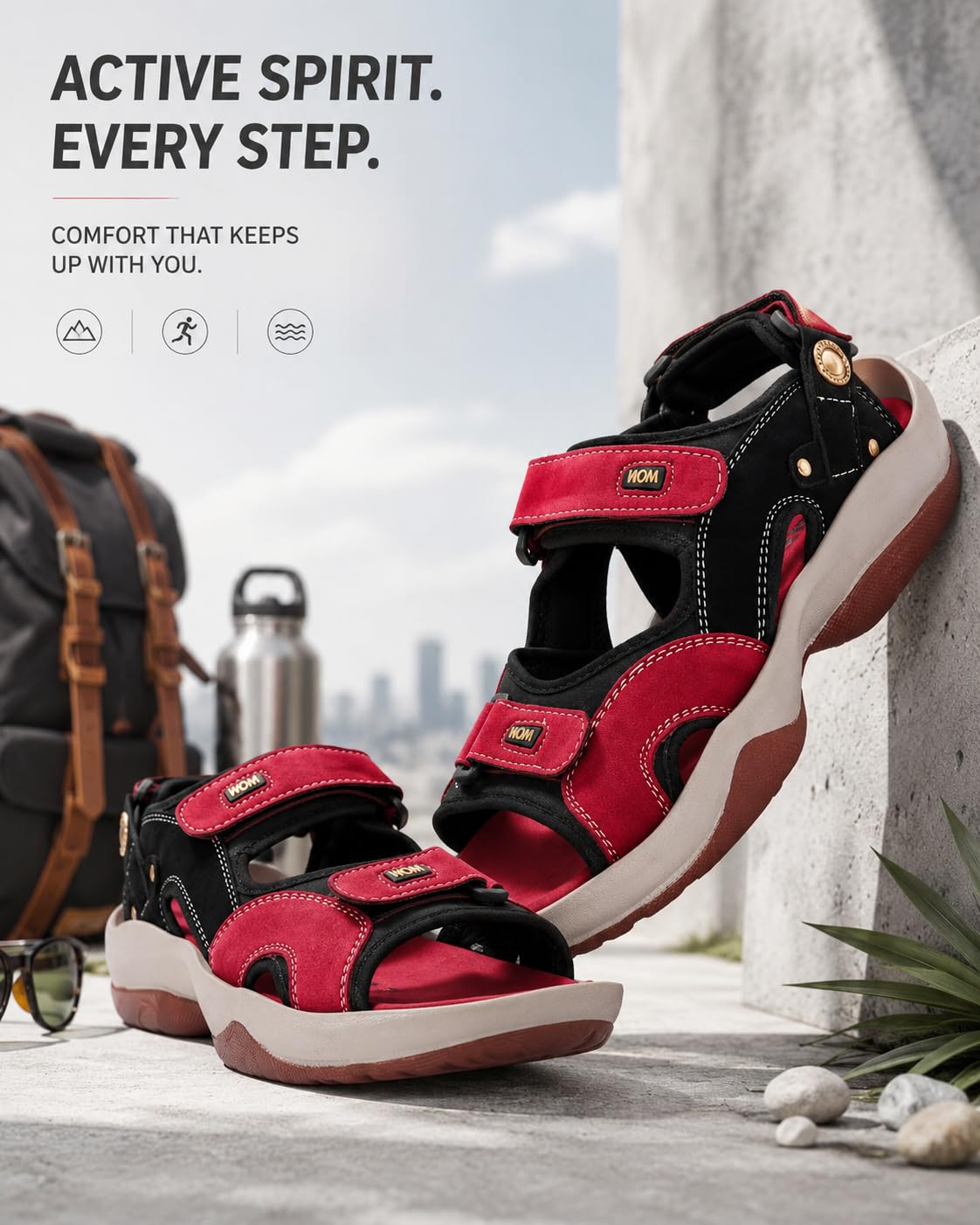 Centrino Sandal for Men | Grip Insole for Stability | Modern Look with Adjustable Straps | Comfortable Footwear for Hiking and Versatile Outdoor Use 2