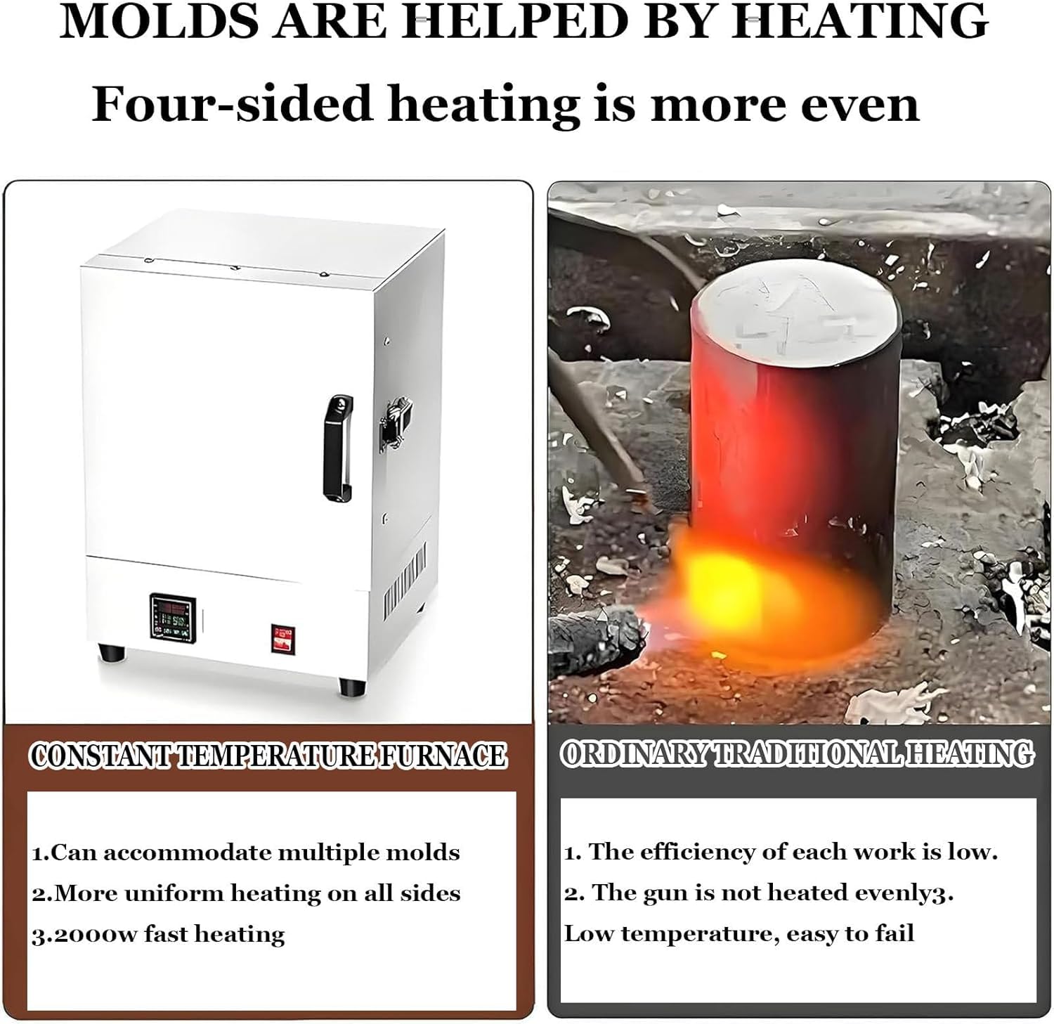 Forno elettrico a muffola per laboratorio in ceramica, forno elettrico a 1150 °C per fusione di metalli per odontoiatria, ceramica e gioielli