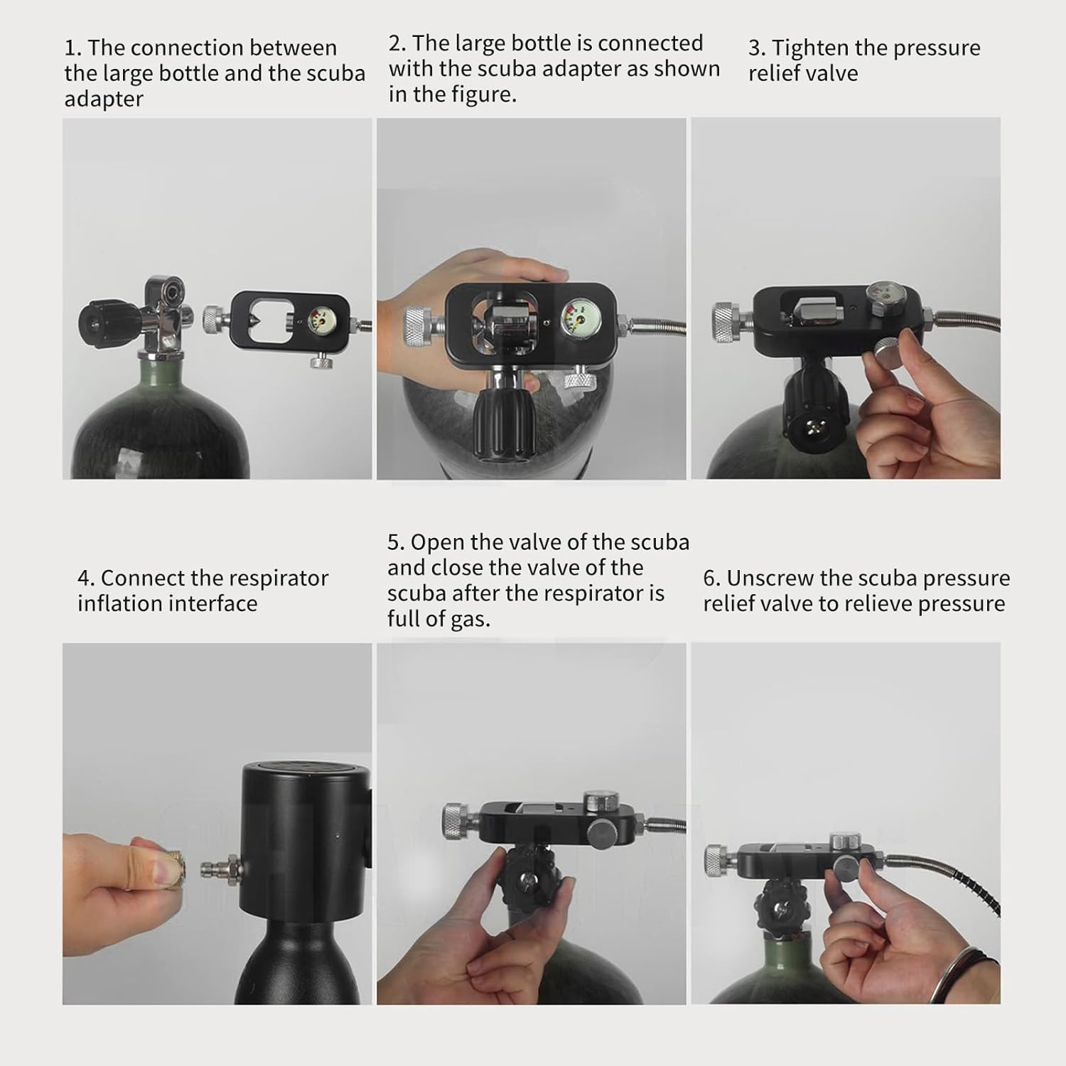 Diving Tanks Refill Adapter Scubas Fill Station Aluminium Oxygen Cylinder Adapter For Air Bottle Tank Connectors