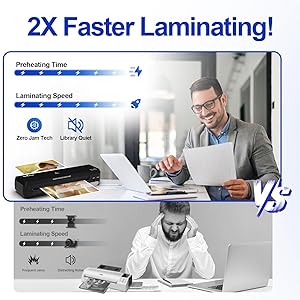 Ofitech 9 inch Thermal Laminator Machine with 40 Laminating Sheets, 8.5 x 11 Laminating Machine with 2-Min Faster Preheat, Personal Lamination with 2 Rollers for Office, School and Home Use