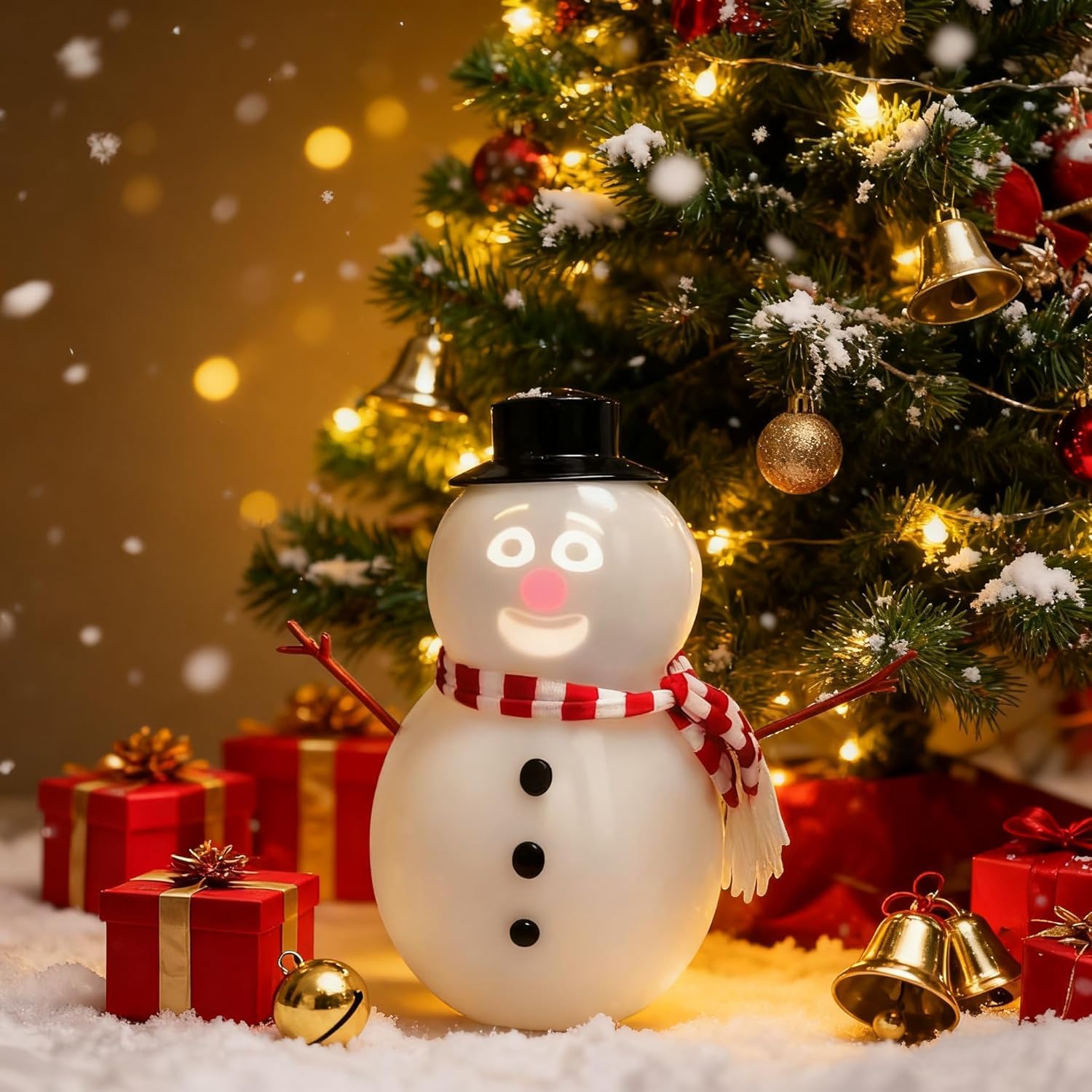 Pupazzo di neve animato parlante, decorazione natalizia plug-play con proiettore e altoparlante integrati, per display domestici, feste e festività small