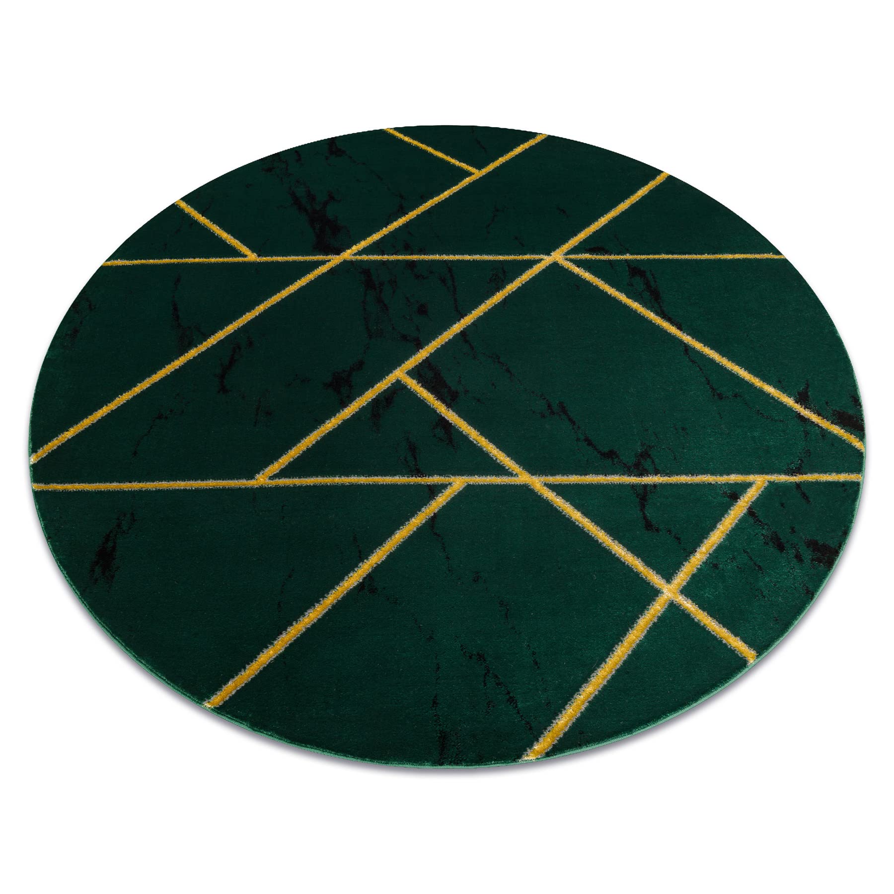 Ekskluzywny dywan Emerald 1012 okrąg - glamour, stylowy marmur, geometryczny butelkowy zielony / złoty okrąg 160 cm zielony