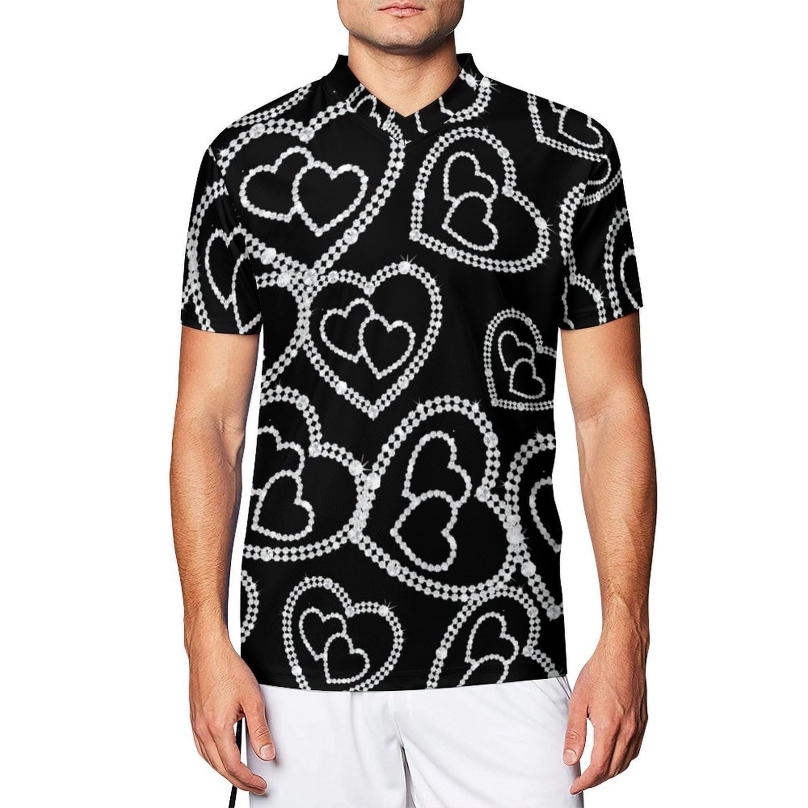Camiseta de fútbol Diamond Heart para hombre con diseño de corazón urbano 8