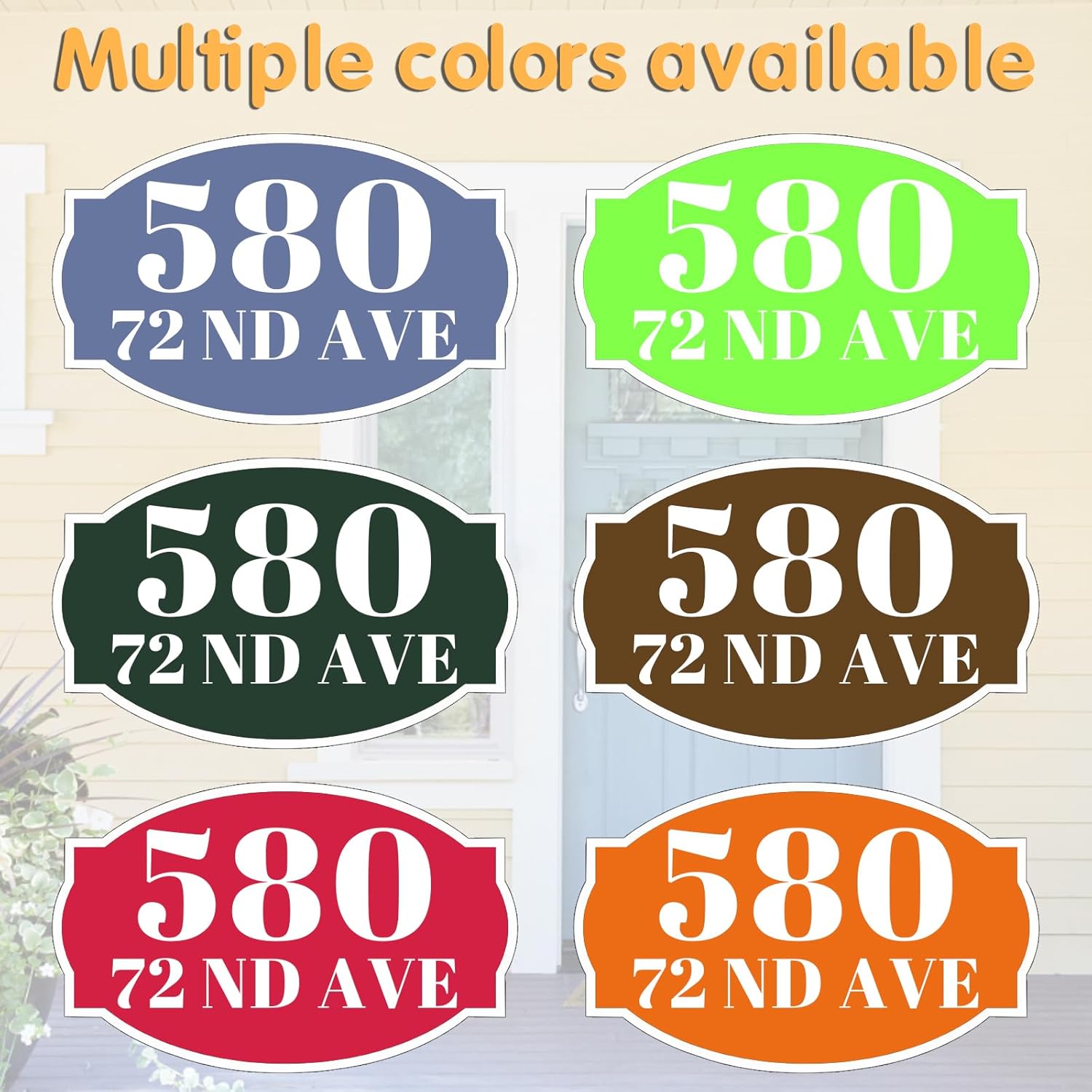 Custom Address Sign for House，Aluminum House Number Plaque Horizontal Address Sign Personalized Reflective House Numbers for Mailbox，Suitable for Mailbox, Driveway, Outdoor