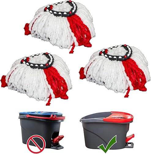 ALYYDBG Cabezal de fregona para OCedar Easywring Spin Mop, cabezal de repuesto de microfibra de fácil limpieza para 1 sistema de tanque, 3 unidades