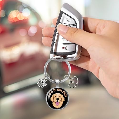 Miniatura 6 de Golden Retriever - Juego de carrete retráctil y llavero Life is Golden Badge Reel con clip de cocodrilo, divertido soporte para tarjetas de