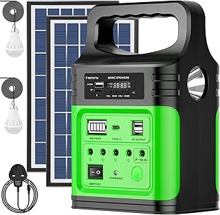 Upgrade-vclpower - Stazione di alimentazione portatile con pannelli solari, 20000 mAh, uscita 12 V/9 V, ricarica rapida, portatile, per casa, emergenza, campeggio all'aperto (verde)
