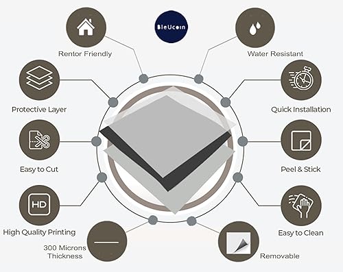 Miniatura 6 de Amalfi - Adhesivos para azulejos de vinilo autoadhesivo para cocina y baño, resistente al agua y removibles, para azulejos de cocina y baño,