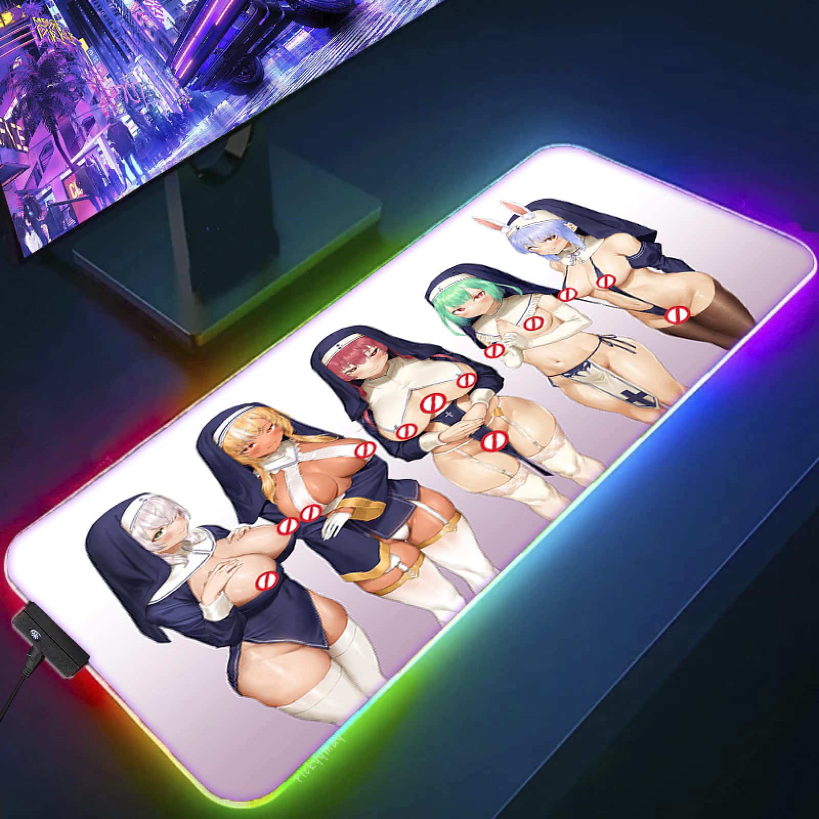 Amazon.co.jp: Gaming Mouse Pad Anime Sexy Boobs Girls RGB Mouse Pad  Keyboard Gaming Carpet Backlit Mat Computer PC Gaming Table Gamer Mouse Pad Sexy  Girl Desk Mat Protector Pad DIY, Color, XXX-Large(500X1000MM)) :